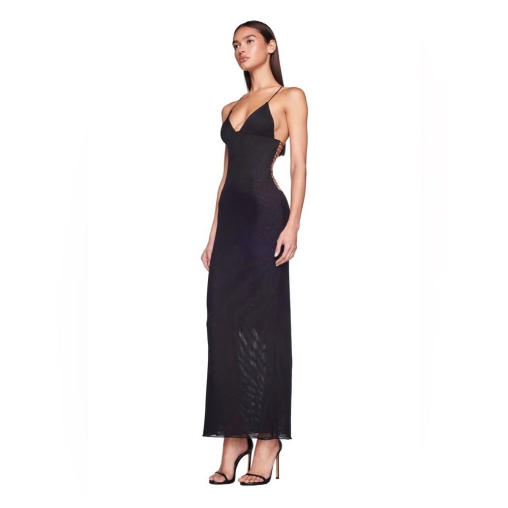 I.AM.GIA Ellery Dress Black Butterfly Long Large New with Tags - Picture 3 of 12